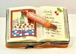Vintage Porcelain Limoges Box Cookbook - - Tarte Aux Cerises