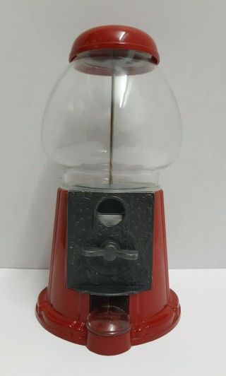 Vintage Carousel 11 " Gumball Candy Machine/bank 1985 Red Metal Glass Globe