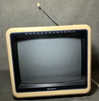 Vintage 1986 Quasar Television Tube Tv Made In Japan Prop Retro Mod Mcm