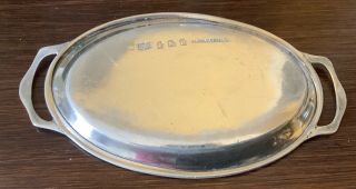 ANTIQUE MINIATURE BASKETWEAVE STERLING OVAL TRAY Mappin & Webb English 2
