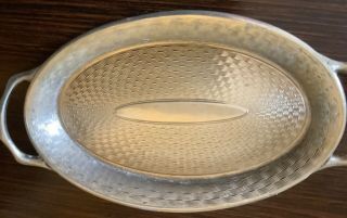 ANTIQUE MINIATURE BASKETWEAVE STERLING OVAL TRAY Mappin & Webb English 3