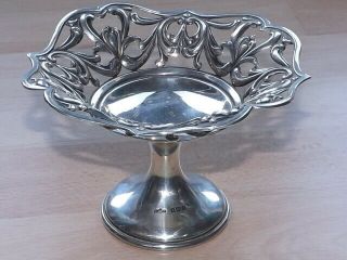 Stunning Solid Silver Pierced Pedestal Dish By Marples & Co Birmingham 1906