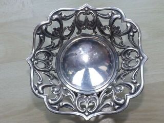 Stunning Solid Silver Pierced Pedestal Dish By Marples & Co Birmingham 1906 2
