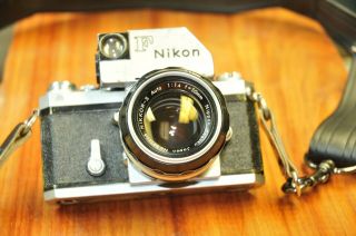 Vintage Nikon f camera body W/ 50mm NIKKOR - S 1:1.  4 f=50mm Nippon Kogaku Japan 2