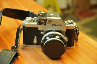 Vintage Nikon f camera body W/ 50mm NIKKOR - S 1:1.  4 f=50mm Nippon Kogaku Japan 3