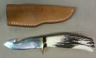 Custom Enedino De Leon Knife With Gut Hook In Sheath 05