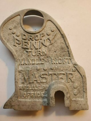 Early Masters Norris Gumball Peanut Machine Penny Gooseneck Mechanism Cover