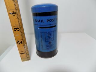 Airmail Post Office Pillar Box Toffee Money Bank Toffee Tin C1950s