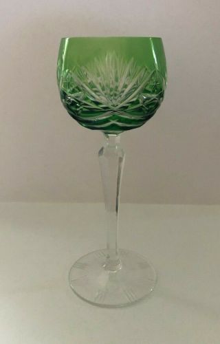 Vintage Bohemian Style Crystal Roemer (römer) Wine Glass From Germany - Green
