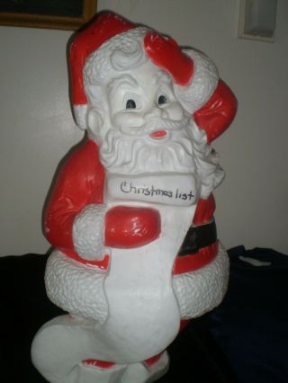Vintage Union Products Standing Santa Claus 44 " Blow Mold Christmas 1960 " S ?