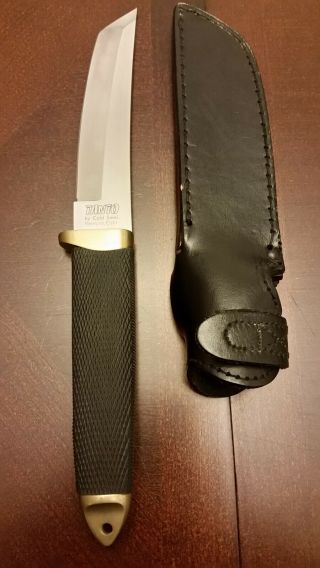 Vintage Tanto By Cold Steel Ventura California Made In Japan Leather Sheath