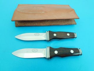 A.  G.  Russell,  Springdale,  Ark,  Cased Set Of Two Minty Sting Boot Knife Daggers