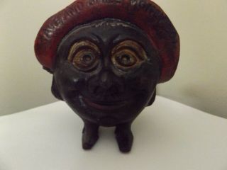 Vintage Cast Iron Still Bank “save And Smile Money Box”