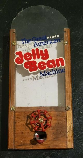 Vintage Great American Jelly Bean Machine Wall Mounted Wood Dispenser