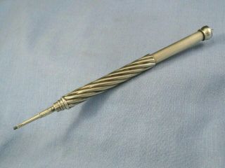 Spiral Sterling Silver Antique Propelling Mechanical Magic Action Pencil