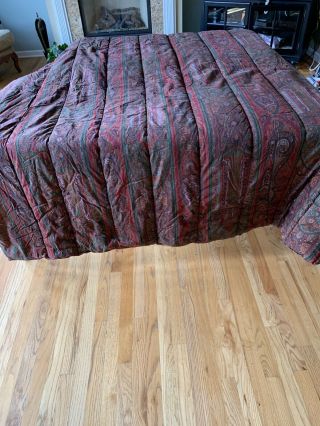 Rare Vintage - Ralph Lauren Paisley Full Queen Comforter Bedspread Red Green Pur