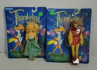 Set Vintage 1993 Thumbelina & Prince Cornelius Doll Figure Toys Don Bluth
