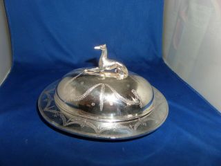 Lovely Victorian Lidded Butter Dish C.  1880 Silver Plate & Glass