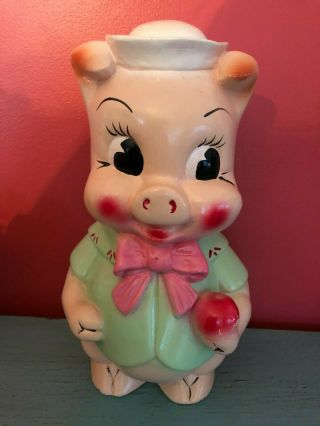 Vintage Chalkware Pig Piggy Bank Carnival Prize 50 