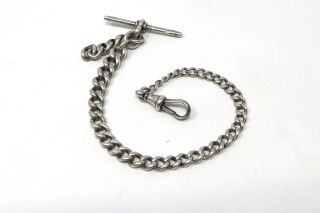 A Great Antique Victorian Sterling Silver 925 Single Albert Chain 23g 28649