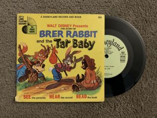 Walt Disney Presents Brer Rabbit And The Tar Baby Book & Record 33 1/3 Rpm 1971