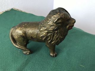 A.  C.  Williams Cast Iron Lion Tail Right Still Bank C.  1905 - 1931