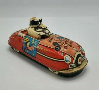 Vintage Marx Tin Mickey Mouse Wind Up Car
