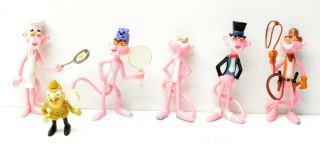 The Pink Panther Pvc Figure Set Vintage Inspector Clueso Six Figures 1982