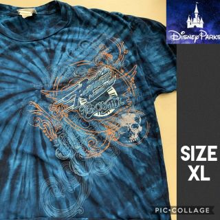 Disney Parks Mens T - Shirt Aerosmith Rock’n Roller Coaster Blue Tie Dye Crew Xl