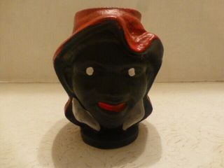 Vintage 3 " Possible (?) Ac Williams Two Faced Boy Black Americana Cast Iron Bank.