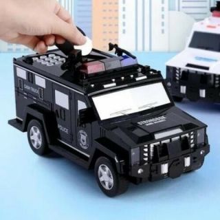 Money Saving Password Voice Police Car Piggy Bank Gift For Kids Educational Toy