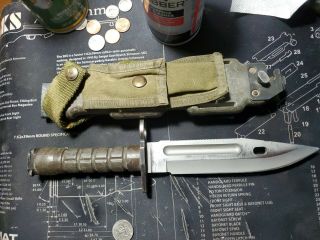G.  I Surplus Military M9 Bayonet Phrobis Iii With Bianchi Sheath/trench Art,