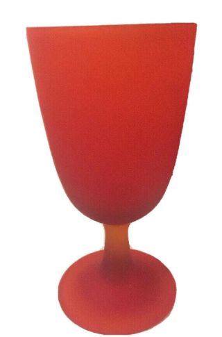Wine Goblet Rosenthal Netter Carlo Moretti Italy Vintage Orange Satin Glass
