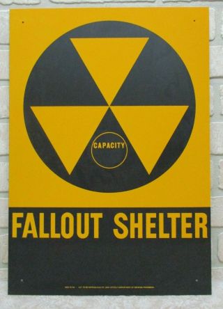 Authentic Vintage Fallout Shelter Sign U.  S.  Gov Issue.  20 X 14 Large