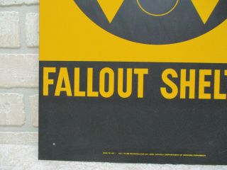 Authentic Vintage FALLOUT SHELTER SIGN U.  S.  Gov Issue.  20 X 14 LARGE 3