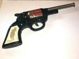 Vintage Tin Litho Lucky Toy Japan Cowboy Cork Pop Gun | Embossed Tin