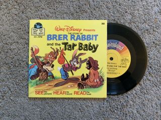 Walt Disney Presents Brer Rabbit And The Tar Baby Book & Record 33 1/3 Rpm 1977