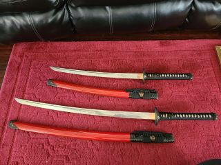 Hms Japanese Samurai Katana & Wakizashi Daisho Combo Set Swords Hms 322 - 323 $761