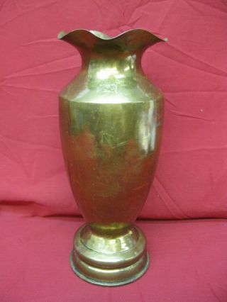 Vintage World War Ii Trench Art Brass Shell Casing Vase