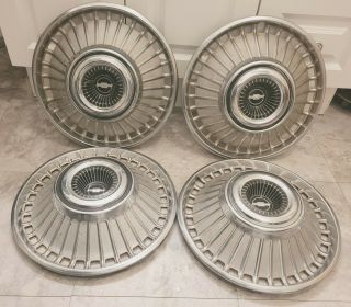 Set Of 4 Vintage 1963 - 64 Chevy Impala Bel Air Biscayne 14 " Hubcaps Wheel Covers