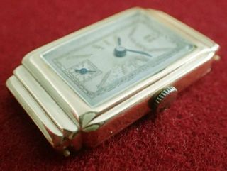 Vintage Gruen Art Deco Mens Wristwatch Hidden Lugs 14k G.  F.  Case 4 Restoration
