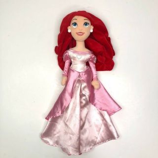 Disney Store Ariel Pink Dress Plush Doll Little Mermaid 20 "