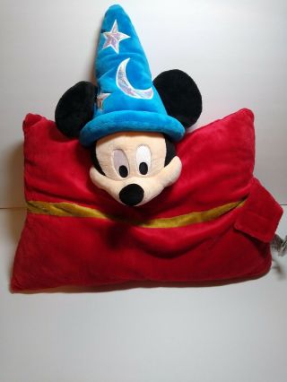 Disney Parks Fantasia Sorcerer Mickey Mouse Light Up 20 " Pillow Pet Plush W/ Tag