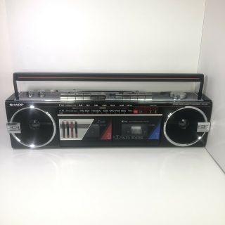 Vintage Sharp Wq - 562 Boombox Dual Cassette Portable Radio/stereo 80’s 90’s