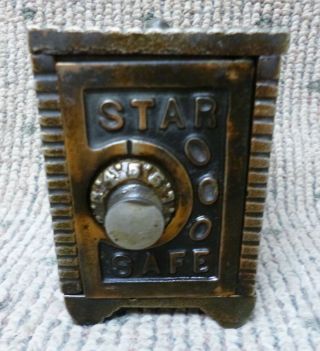 Antique All Mudd Mfg.  Co.  " Star Safe " Cast Iron & Steel Still Bank