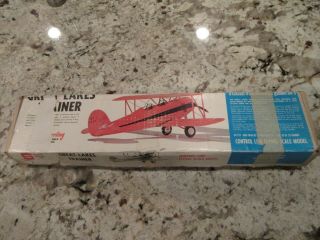 Vintage Sterling Model Control Line Airplane Kit C13 Great Lakes Trainer 1.  4