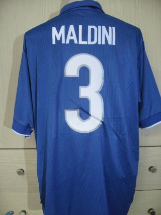 Paolo Maldini Italy World Cup 1998 Nike Football Soccer Shirt Xl Vtg Indossata