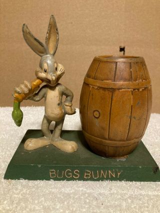 Vintage Looney Tunes Cast Iron Bugs Bunny Coin Bank 1940 