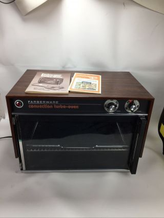Vintage Faberware Convection Turbo Oven 460/5 Woodgrain Mcm Retro Mid Century