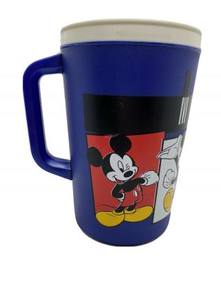 Vintage Walt Disney Mickey Mouse Aladdin Blue Cup Thermos Oversized Mug